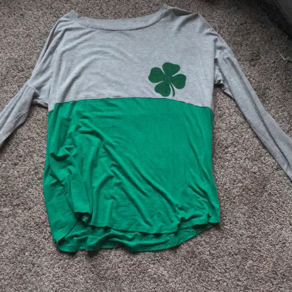 Gray and green shirt